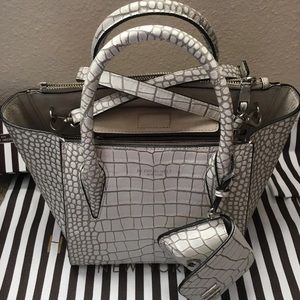 Henri Bendel White crocodile Tilda Satchel
